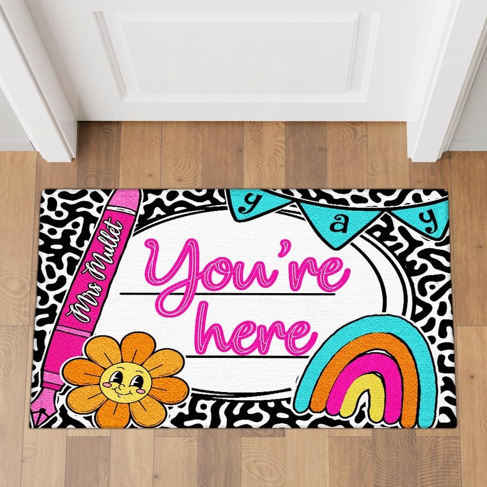 image:imageClassroom Welcome Doormat Custom Class Mat Classroom Door Mat Cute Composition Notebook Classroom Mat Doormat Clasroom Decor for Indoor Outdooor Teacher GiftsNotebookds02