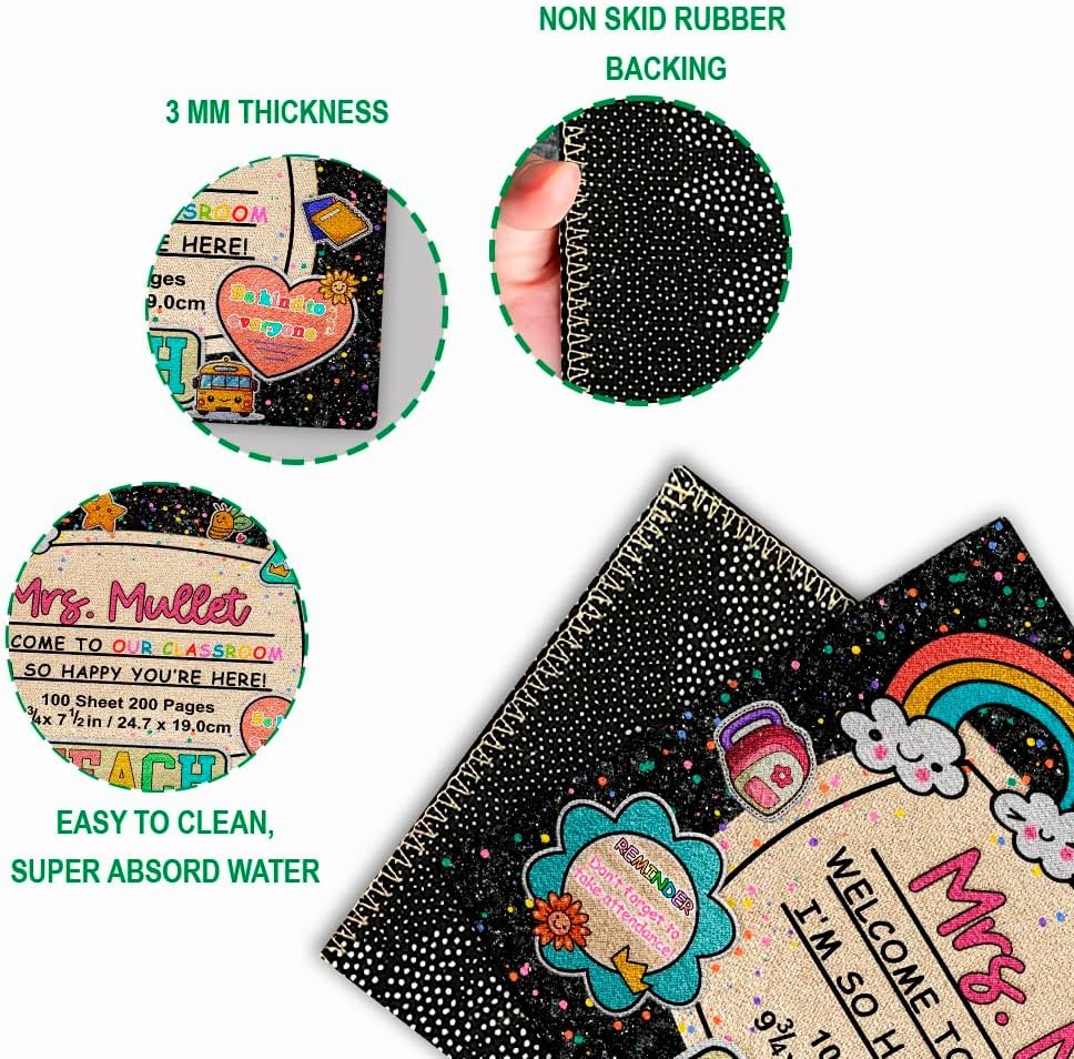 image:imageClassroom Welcome Doormat Custom Class Mat Classroom Door Mat Cute Composition Notebook Classroom Mat Doormat Clasroom Decor for Indoor Outdooor Teacher GiftsNotebookstyle01