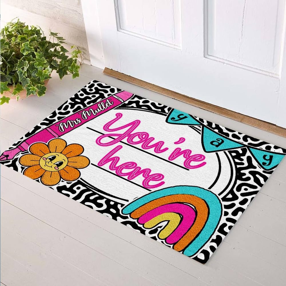 image:imageClassroom Welcome Doormat Custom Class Mat Classroom Door Mat Cute Composition Notebook Classroom Mat Doormat Clasroom Decor for Indoor Outdooor Teacher GiftsNotebookds02