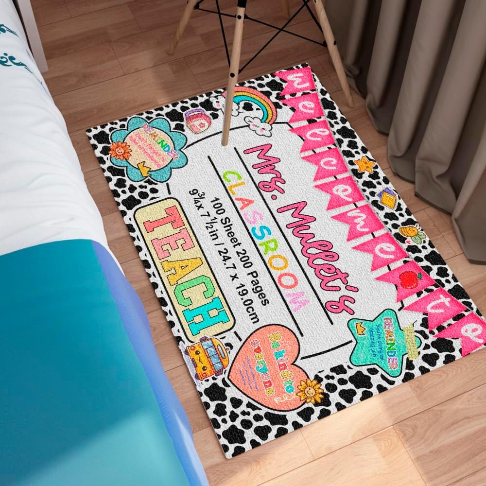 image:imageClassroom Welcome Doormat Custom Class Mat Classroom Door Mat Cute Composition Notebook Classroom Mat Doormat Clasroom Decor for Indoor Outdooor Teacher GiftsNotebookds05