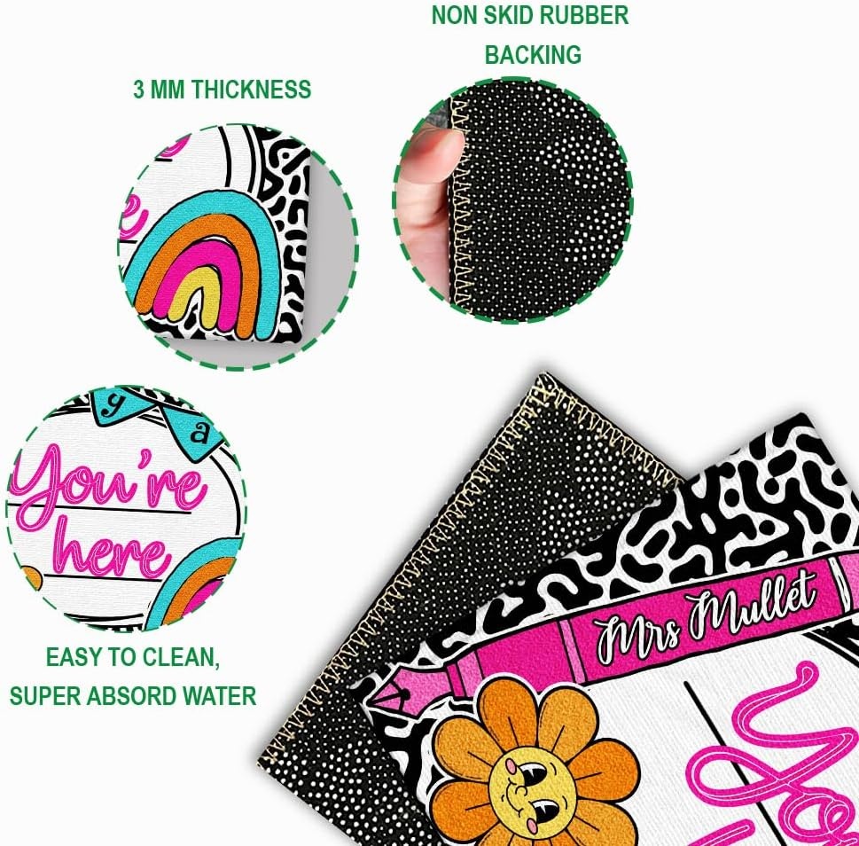 image:imageClassroom Welcome Doormat Custom Class Mat Classroom Door Mat Cute Composition Notebook Classroom Mat Doormat Clasroom Decor for Indoor Outdooor Teacher GiftsNotebookds02