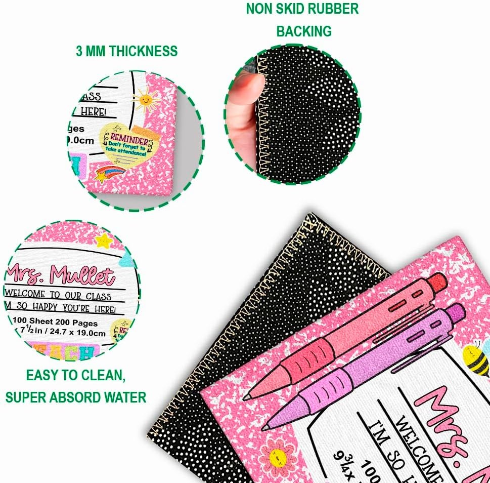 image:imageClassroom Welcome Doormat Custom Class Mat Classroom Door Mat Cute Composition Notebook Classroom Mat Doormat Clasroom Decor for Indoor Outdooor Teacher GiftsNotebookpink