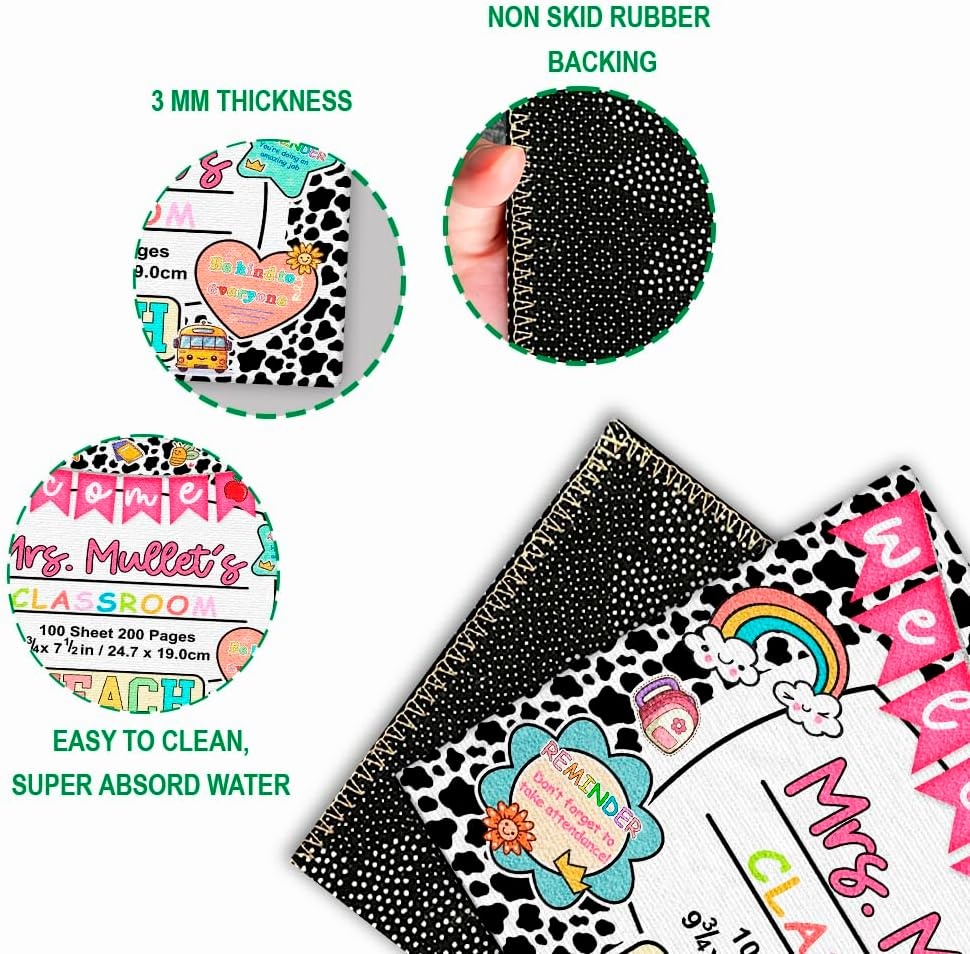 image:imageClassroom Welcome Doormat Custom Class Mat Classroom Door Mat Cute Composition Notebook Classroom Mat Doormat Clasroom Decor for Indoor Outdooor Teacher GiftsNotebookds05