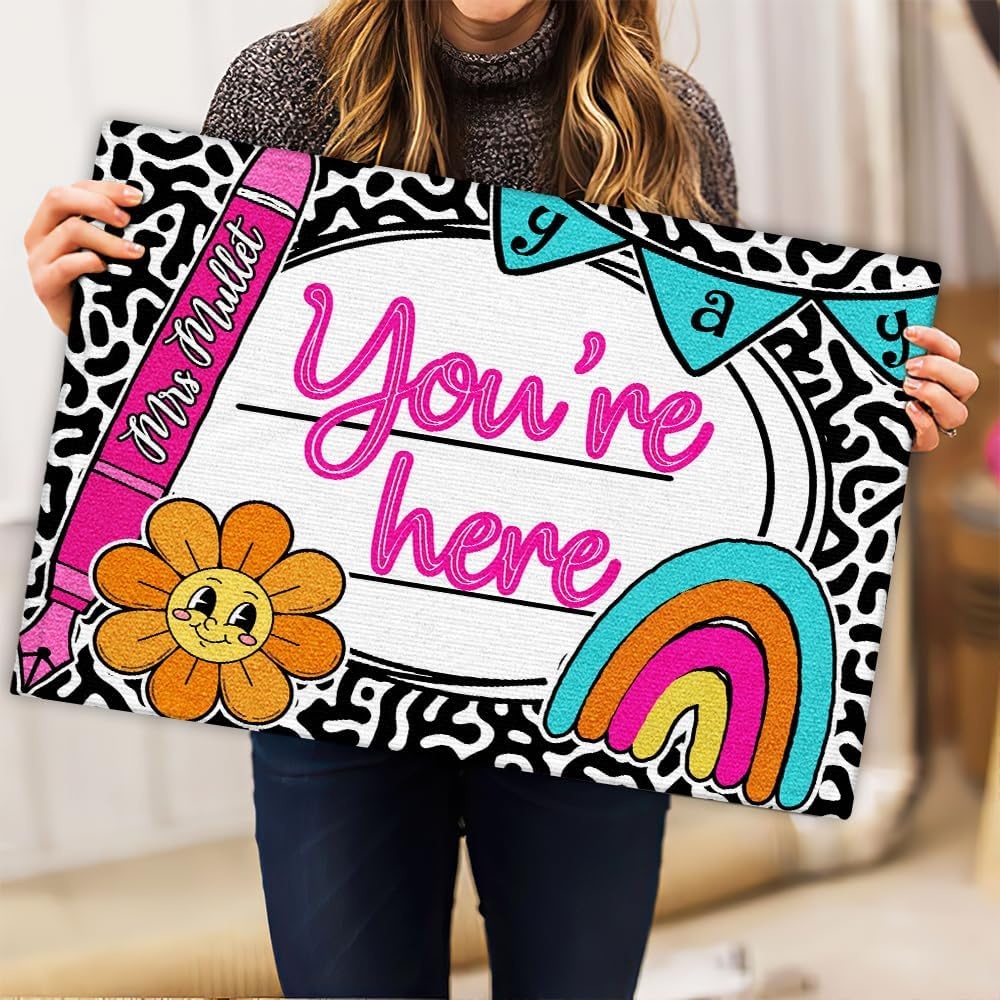 image:imageClassroom Welcome Doormat Custom Class Mat Classroom Door Mat Cute Composition Notebook Classroom Mat Doormat Clasroom Decor for Indoor Outdooor Teacher GiftsNotebookds02