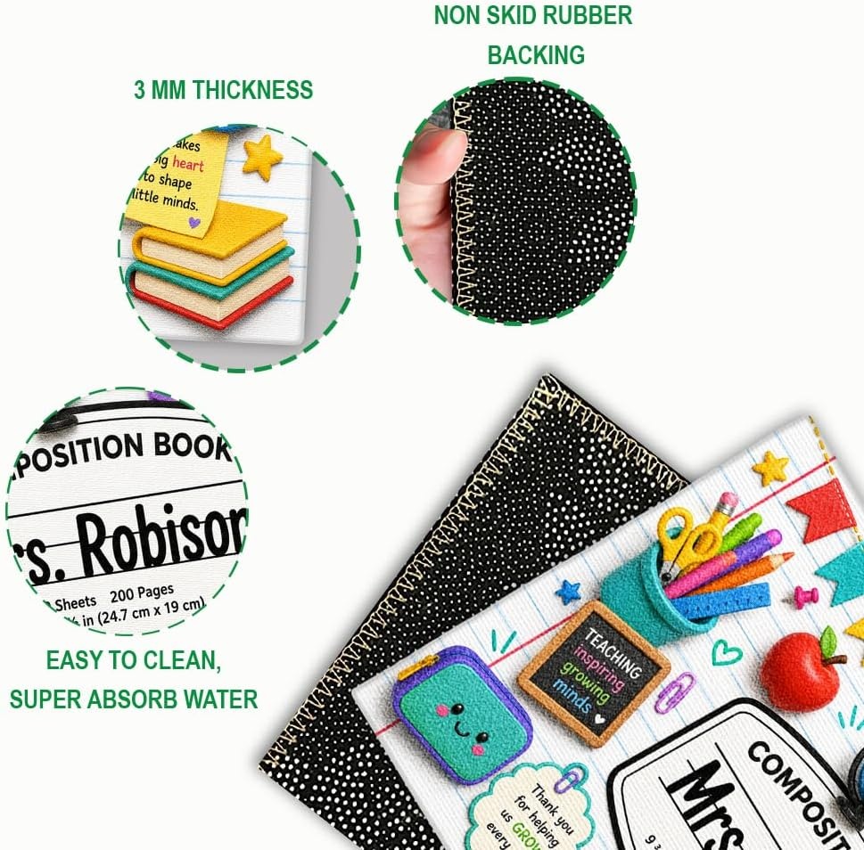 image:imagePersonalized Classroom Doormat 3D Effect Doormat for Classroom Decor Custom Notebook Floor Mat Back to School Door Mat for Preschool Elementary Teacher Gift4