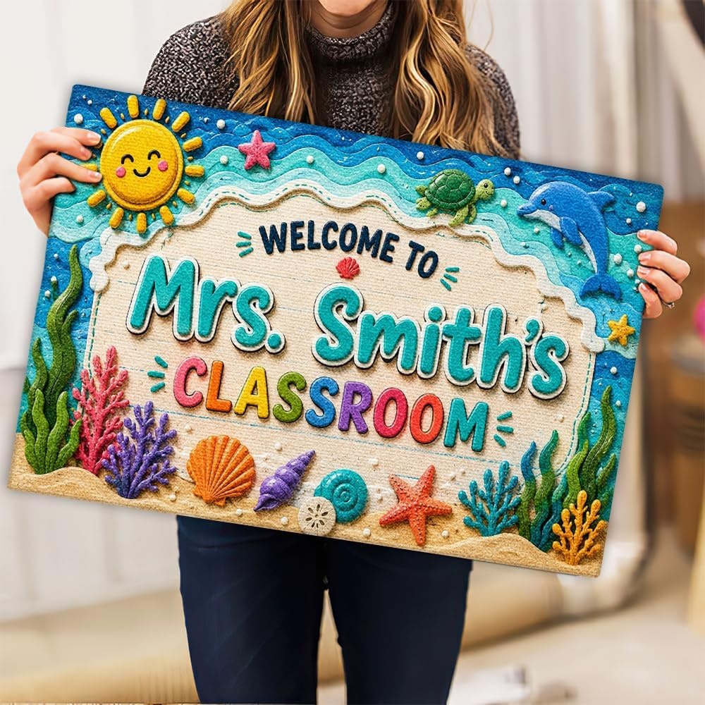 image:imagePersonalized Classroom Doormat 3D Effect Doormat for Classroom Decor Custom Notebook Floor Mat Back to School Door Mat for Preschool Elementary Teacher Gift5