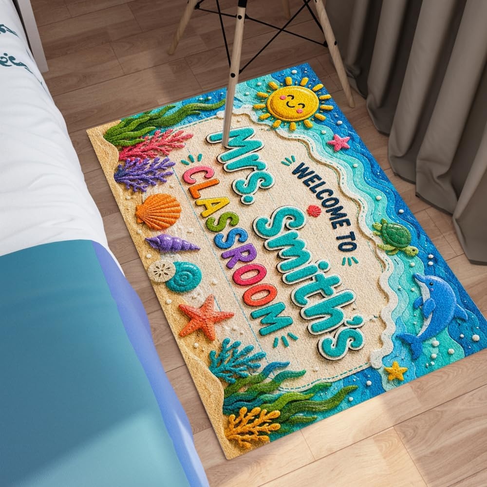 image:imagePersonalized Classroom Doormat 3D Effect Doormat for Classroom Decor Custom Notebook Floor Mat Back to School Door Mat for Preschool Elementary Teacher Gift5