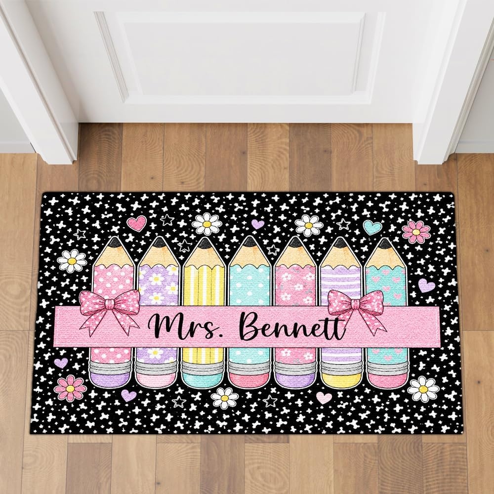 image:imagePersonalized Classroom Doormat 3D Effect Doormat for Classroom Decor Custom Notebook Floor Mat Back to School Door Mat for Preschool Elementary Teacher Gift3