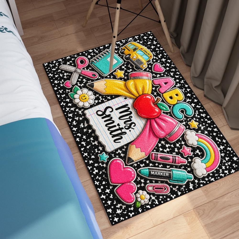 image:imagePersonalized Classroom Doormat 3D Effect Doormat for Classroom Decor Custom Notebook Floor Mat Back to School Door Mat for Preschool Elementary Teacher Gift8