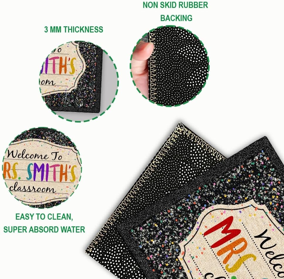 image:imagePersonalized Classroom Doormat 3D Effect Doormat for Classroom Decor Custom Notebook Floor Mat Back to School Door Mat for Preschool Elementary Teacher GiftGalaxy