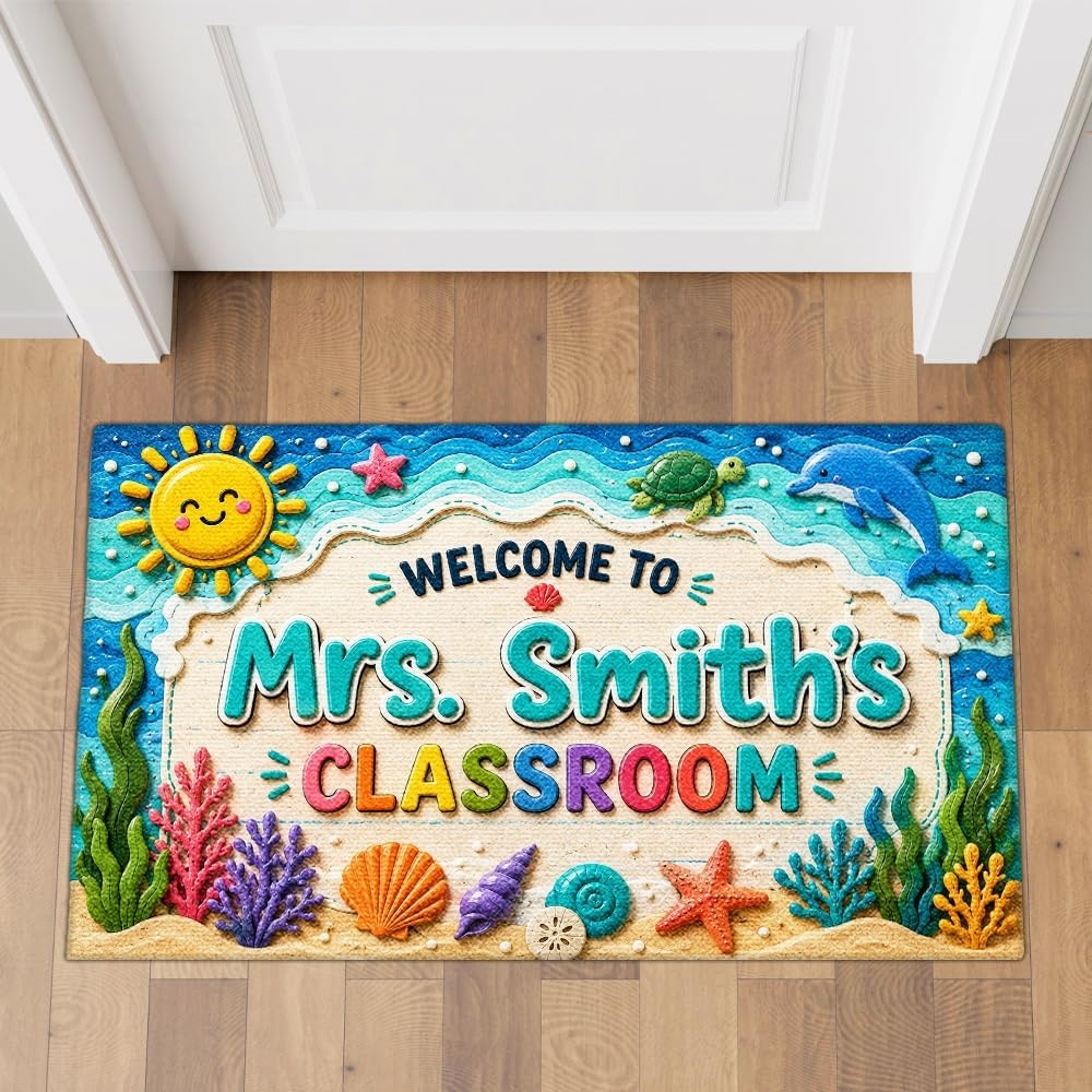 image:imagePersonalized Classroom Doormat 3D Effect Doormat for Classroom Decor Custom Notebook Floor Mat Back to School Door Mat for Preschool Elementary Teacher Gift5