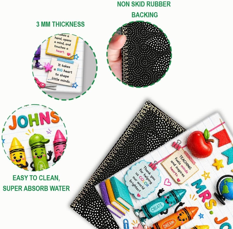 image:imagePersonalized Classroom Doormat 3D Effect Doormat for Classroom Decor Custom Notebook Floor Mat Back to School Door Mat for Preschool Elementary Teacher Gift2