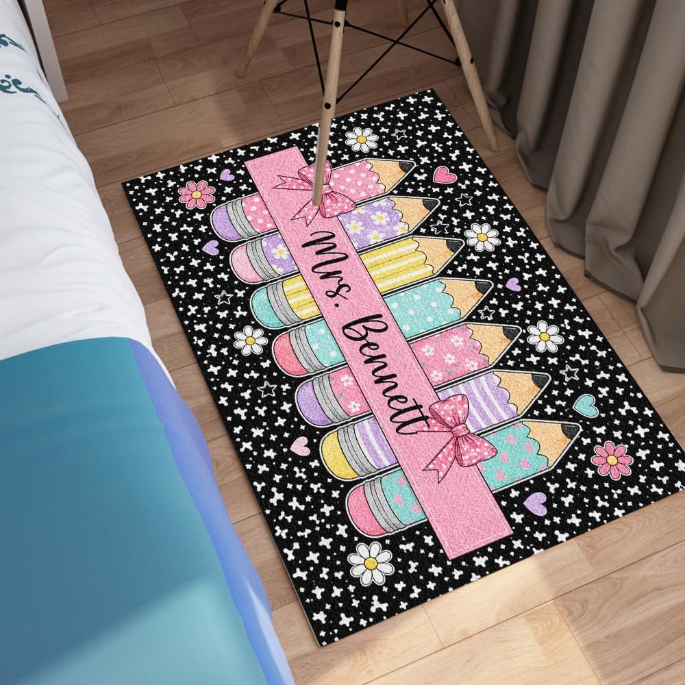 image:imagePersonalized Classroom Doormat 3D Effect Doormat for Classroom Decor Custom Notebook Floor Mat Back to School Door Mat for Preschool Elementary Teacher Gift3