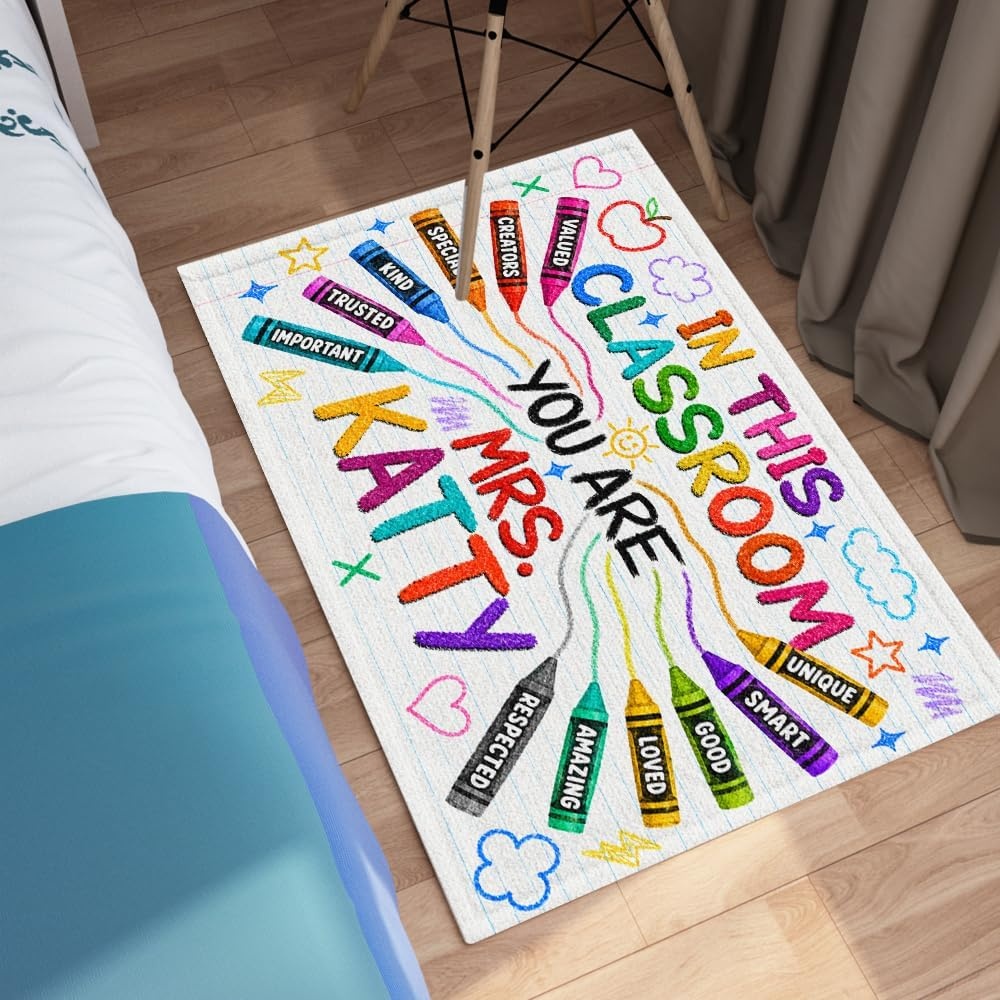 image:imagePersonalized Classroom Doormat 3D Effect Doormat for Classroom Decor Custom Notebook Floor Mat Back to School Door Mat for Preschool Elementary Teacher Gift6