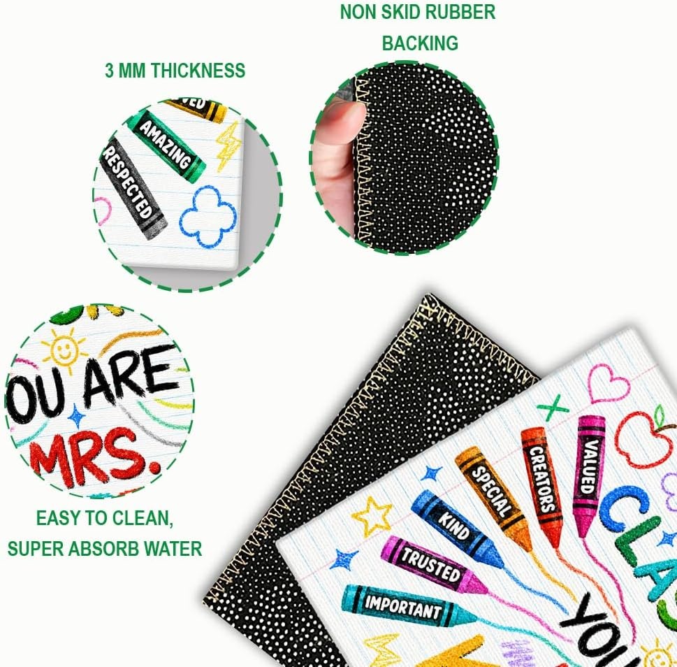 image:imagePersonalized Classroom Doormat 3D Effect Doormat for Classroom Decor Custom Notebook Floor Mat Back to School Door Mat for Preschool Elementary Teacher Gift6