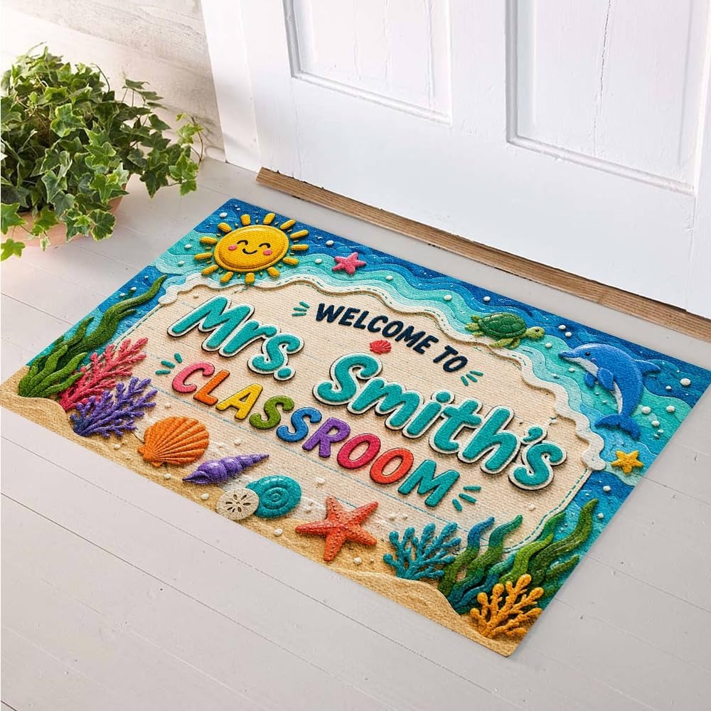 image:imagePersonalized Classroom Doormat 3D Effect Doormat for Classroom Decor Custom Notebook Floor Mat Back to School Door Mat for Preschool Elementary Teacher Gift5