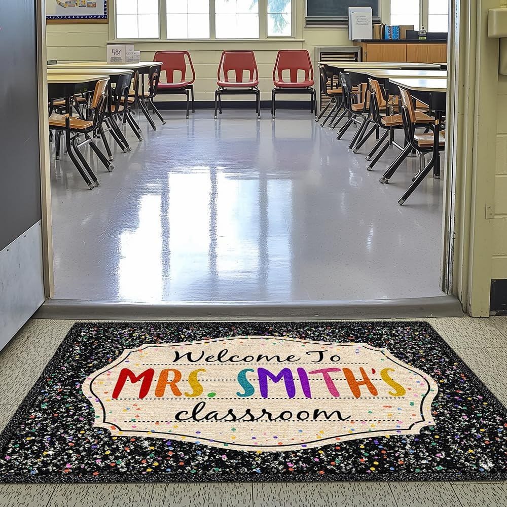 image:imagePersonalized Classroom Doormat 3D Effect Doormat for Classroom Decor Custom Notebook Floor Mat Back to School Door Mat for Preschool Elementary Teacher GiftGalaxy