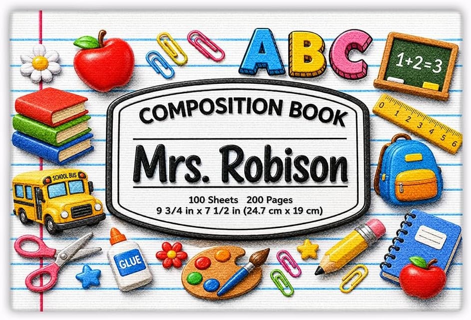 image:imagePersonalized Classroom Doormat 3D Effect Doormat for Classroom Decor Custom Notebook Floor Mat Back to School Door Mat for Preschool Elementary Teacher Gift7