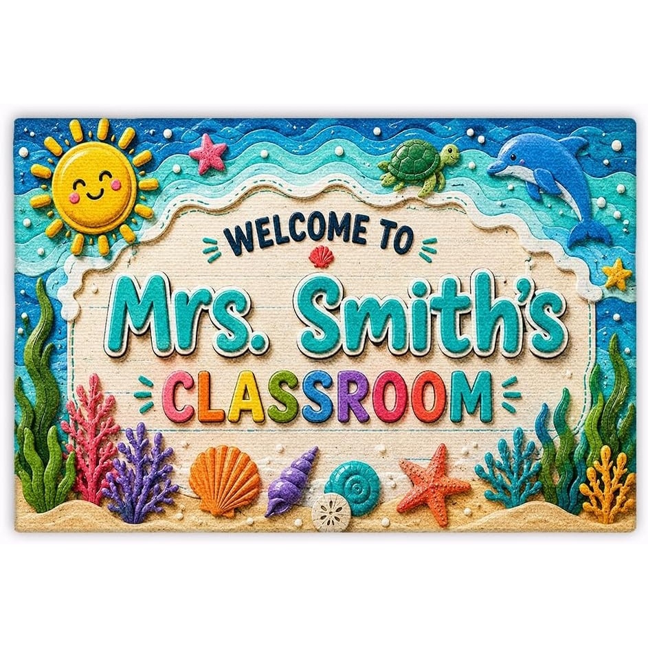 image:imagePersonalized Classroom Doormat 3D Effect Doormat for Classroom Decor Custom Notebook Floor Mat Back to School Door Mat for Preschool Elementary Teacher Gift5