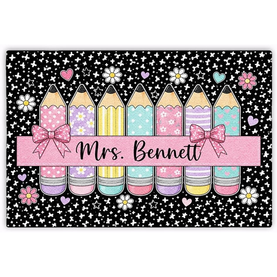 image:imagePersonalized Classroom Doormat 3D Effect Doormat for Classroom Decor Custom Notebook Floor Mat Back to School Door Mat for Preschool Elementary Teacher Gift3