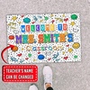 image:imageClassroom Welcome Doormat Custom Class Mat Classroom Door Mat Cute Composition Notebook Classroom Mat Doormat Clasroom Decor for Indoor Outdooor Teacher GiftsSmiley Face White
