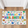 image:imageClassroom Welcome Doormat Custom Class Mat Classroom Door Mat Cute Composition Notebook Classroom Mat Doormat Clasroom Decor for Indoor Outdooor Teacher GiftsSmiley Face White