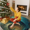 image:imageCustom 3D Effect Dragon Round Rug Personalized 3D Printed Dragon Book Lovers Library Optical Illusion Rug NonSlip Carpet for Bedroom Living Room Birthday Gifts D8D6