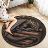 image:imageCustom 3D Effect Dragon Round Rug Personalized 3D Printed Dragon Book Lovers Library Optical Illusion Rug NonSlip Carpet for Bedroom Living Room Birthday Gifts D8D17
