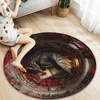 image:imageCustom 3D Effect Dragon Round Rug Personalized 3D Printed Dragon Book Lovers Library Optical Illusion Rug NonSlip Carpet for Bedroom Living Room Birthday Gifts D8D20