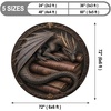 image:imageCustom 3D Effect Dragon Round Rug Personalized 3D Printed Dragon Book Lovers Library Optical Illusion Rug NonSlip Carpet for Bedroom Living Room Birthday Gifts D8D17