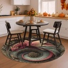 image:imageCustom 3D Effect Dragon Round Rug Personalized 3D Printed Dragon Book Lovers Library Optical Illusion Rug NonSlip Carpet for Bedroom Living Room Birthday Gifts D8D12