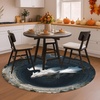 image:imageCustom 3D Effect Dragon Round Rug Personalized 3D Printed Dragon Book Lovers Library Optical Illusion Rug NonSlip Carpet for Bedroom Living Room Birthday Gifts D8D19