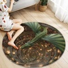 image:imageCustom 3D Effect Dragon Round Rug Personalized 3D Printed Dragon Book Lovers Library Optical Illusion Rug NonSlip Carpet for Bedroom Living Room Birthday Gifts D8D5