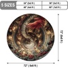 image:imageCustom 3D Effect Dragon Round Rug Personalized 3D Printed Dragon Book Lovers Library Optical Illusion Rug NonSlip Carpet for Bedroom Living Room Birthday Gifts D8D13