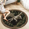 image:imageCustom 3D Effect Dragon Round Rug Personalized 3D Printed Dragon Book Lovers Library Optical Illusion Rug NonSlip Carpet for Bedroom Living Room Birthday Gifts D8D18