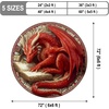 image:imageCustom 3D Effect Dragon Round Rug Personalized 3D Printed Dragon Book Lovers Library Optical Illusion Rug NonSlip Carpet for Bedroom Living Room Birthday Gifts D8D8