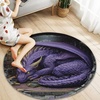 image:imageCustom 3D Effect Dragon Round Rug Personalized 3D Printed Dragon Book Lovers Library Optical Illusion Rug NonSlip Carpet for Bedroom Living Room Birthday Gifts D8D15