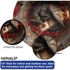 image:imageCustom 3D Effect Dragon Round Rug Personalized 3D Printed Dragon Book Lovers Library Optical Illusion Rug NonSlip Carpet for Bedroom Living Room Birthday Gifts D8D20