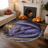 image:imageCustom 3D Effect Dragon Round Rug Personalized 3D Printed Dragon Book Lovers Library Optical Illusion Rug NonSlip Carpet for Bedroom Living Room Birthday Gifts D8D15