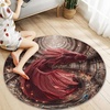 image:imageCustom 3D Effect Dragon Round Rug Personalized 3D Printed Dragon Book Lovers Library Optical Illusion Rug NonSlip Carpet for Bedroom Living Room Birthday Gifts D8D14
