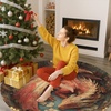 image:imageCustom 3D Effect Dragon Round Rug Personalized 3D Printed Dragon Book Lovers Library Optical Illusion Rug NonSlip Carpet for Bedroom Living Room Birthday Gifts D8D7