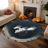 image:imageCustom 3D Effect Dragon Round Rug Personalized 3D Printed Dragon Book Lovers Library Optical Illusion Rug NonSlip Carpet for Bedroom Living Room Birthday Gifts D8D19