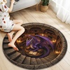image:imageCustom 3D Effect Dragon Round Rug Personalized 3D Printed Dragon Book Lovers Library Optical Illusion Rug NonSlip Carpet for Bedroom Living Room Birthday Gifts D8D16