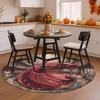 image:imageCustom 3D Effect Dragon Round Rug Personalized 3D Printed Dragon Book Lovers Library Optical Illusion Rug NonSlip Carpet for Bedroom Living Room Birthday Gifts D8D14