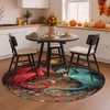 image:imageCustom 3D Effect Dragon Round Rug Personalized 3D Printed Dragon Book Lovers Library Optical Illusion Rug NonSlip Carpet for Bedroom Living Room Birthday Gifts D8D4