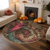 image:imageCustom 3D Effect Dragon Round Rug Personalized 3D Printed Dragon Book Lovers Library Optical Illusion Rug NonSlip Carpet for Bedroom Living Room Birthday Gifts D8D3