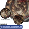 image:imageCustom 3D Effect Dragon Round Rug Personalized 3D Printed Dragon Book Lovers Library Optical Illusion Rug NonSlip Carpet for Bedroom Living Room Birthday Gifts D8D13