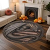 image:imageCustom 3D Effect Dragon Round Rug Personalized 3D Printed Dragon Book Lovers Library Optical Illusion Rug NonSlip Carpet for Bedroom Living Room Birthday Gifts D8D17