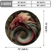 image:imageCustom 3D Effect Dragon Round Rug Personalized 3D Printed Dragon Book Lovers Library Optical Illusion Rug NonSlip Carpet for Bedroom Living Room Birthday Gifts D8D12