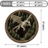 image:imageCustom 3D Effect Dragon Round Rug Personalized 3D Printed Dragon Book Lovers Library Optical Illusion Rug NonSlip Carpet for Bedroom Living Room Birthday Gifts D8D18